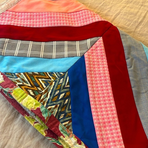 VTG Handmade Striped Crazy Quilt - Picture 8 of 11